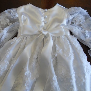 Long sleeved white christening/baptism/blessing dress image 2