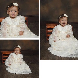 Beautiful off-white Christenting/Baptism/Blessing outfit with long sleeves