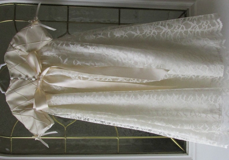 Off White Christening/baptism/blessing Dress With Silk Top and Etsy