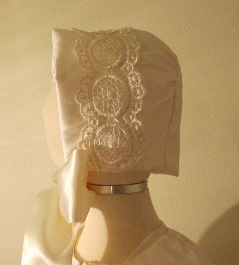 Boy or girls silk ChristeningBaptismBlessing bonnet