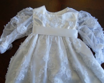 Long sleeved white christening/baptism/blessing dress
