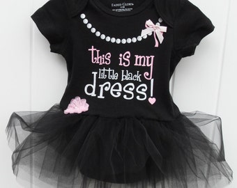 FREE SHIPPING My little black dress bodysuit with black tulle tutu