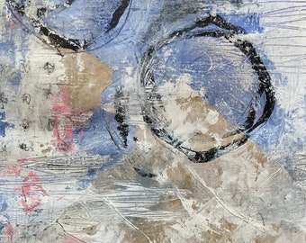 One of a kind Original Art. Acrylic Mixed Media Expressive Art Painting on Heavyweight Acid Free Paper. 8 x 12.