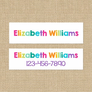 Skinny Waterproof Name Stickers - Name Labels - Daycare Labels - School Labels - 024