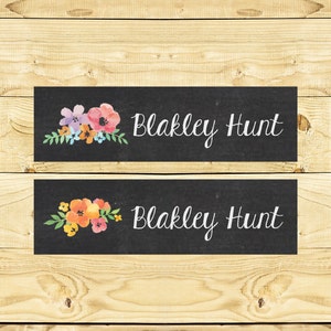 Iron on Name Labels - Customized Clothing Labels for Daycare  School Camps Nursing Home -  Watercolor Flowers