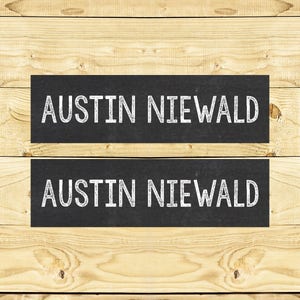 Iron on Name Labels - Customized Clothing Labels for Daycare  School Camps Nursing Home -  Boy Chalkboard in White