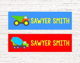 Skinny Waterproof Name Stickers - Waterproof  - Personalized Name Labels - Labels for School Supplies  - Construction