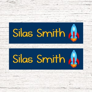 Sticker Labels Variety Pack | Skinny Circle Labels, Iron on Labels, Waterproof Decals for School Daycare and Camp | Rockets
