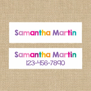 Skinny Waterproof Name Stickers - Waterproof  - Personalized Name Labels - Labels for School Supplies  - 021