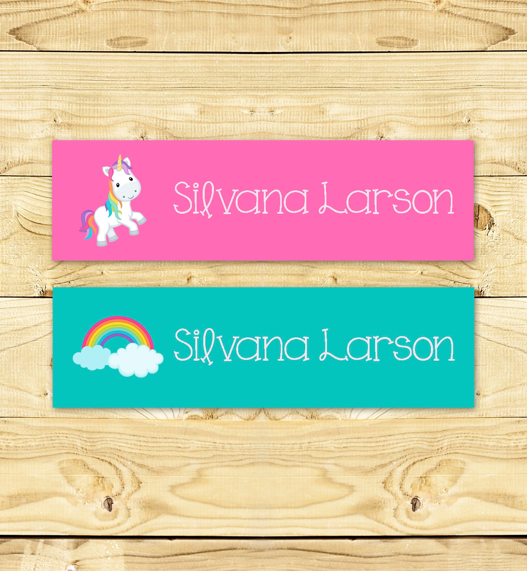 Unicorn Iron on Name Labels for Camp, Daycare and School. Laundry