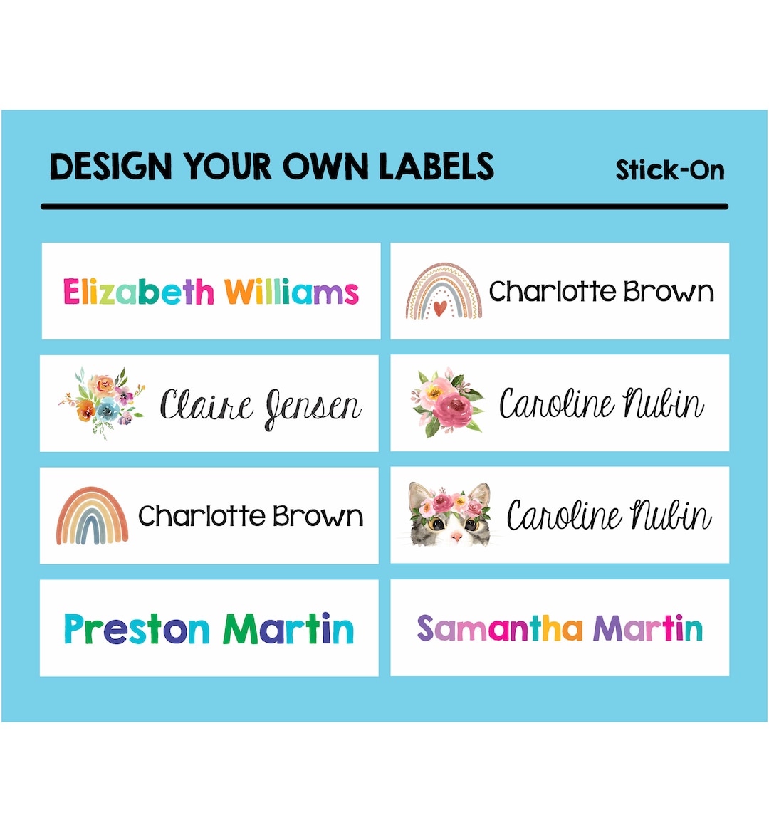 Name Sticker Labels Daycare Labels school Supply Labels Dishwasher Safe ...