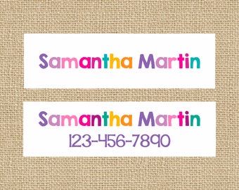 Skinny Waterproof Name Stickers - Name Labels - Daycare Labels - School Labels - 021