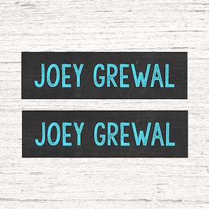 Skinny Waterproof Name Stickers - Name Labels - Daycare Labels - School Labels - Blue Chalkboard