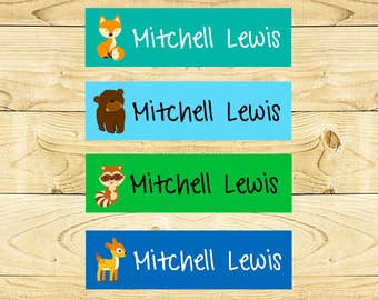 Iron on Name Labels - Customized Clothing Labels for Daycare  School Camps Nursing Home -  Forest Friends 002