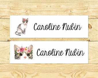 Iron on Name Labels - Customized Clothing Labels for Daycare  School Camps Nursing Home -  Cats