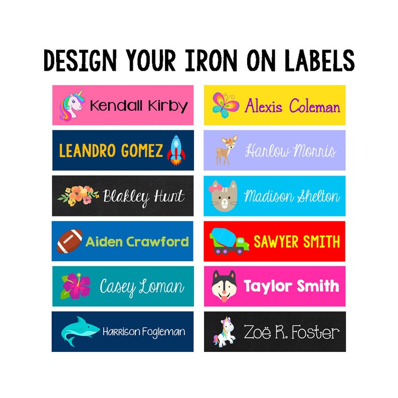 Iron on Name Labels Customized Clothing Labels Clothing Etsy