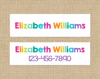 Skinny Waterproof Name Stickers - Name Labels - Daycare Labels - School Labels - 024