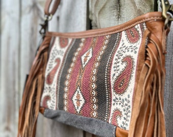 Mojave Paisley fringed small crossbody