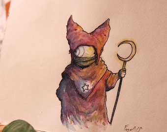 Moon Ghost - Watercolour Original Artwork - Fantasy Character Illustration