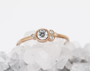Diamonds cluster ring - Rose gold - Wedding ring