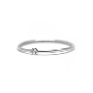 Tiny solitaire ring White gold wedding ring Little diamond ring image 7