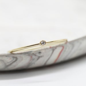 Tiny solitaire ring White gold wedding ring Little diamond ring image 3