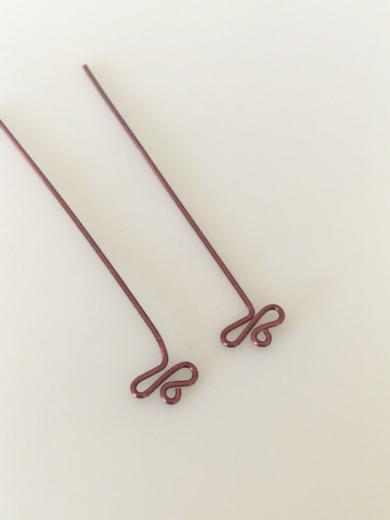 Handmade Fancy Head Pins Jewelry Supplies Findings Earring DIY Kit Copper Earwires image 2