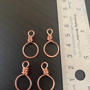Handmade 12mm Copper Loop Connectors, Jewelry link Circle Connectors, Wire Loops, Wire links