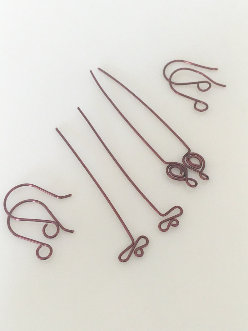 Handmade Fancy Head Pins Jewelry Supplies Findings Earring DIY Kit Copper Earwires image 1