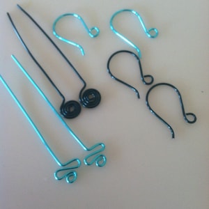 Handmade Head Pins, Jewelry Supplies, Earring Findings, Earring DIY Kit Copper Earwires, Colored Wire Headpins