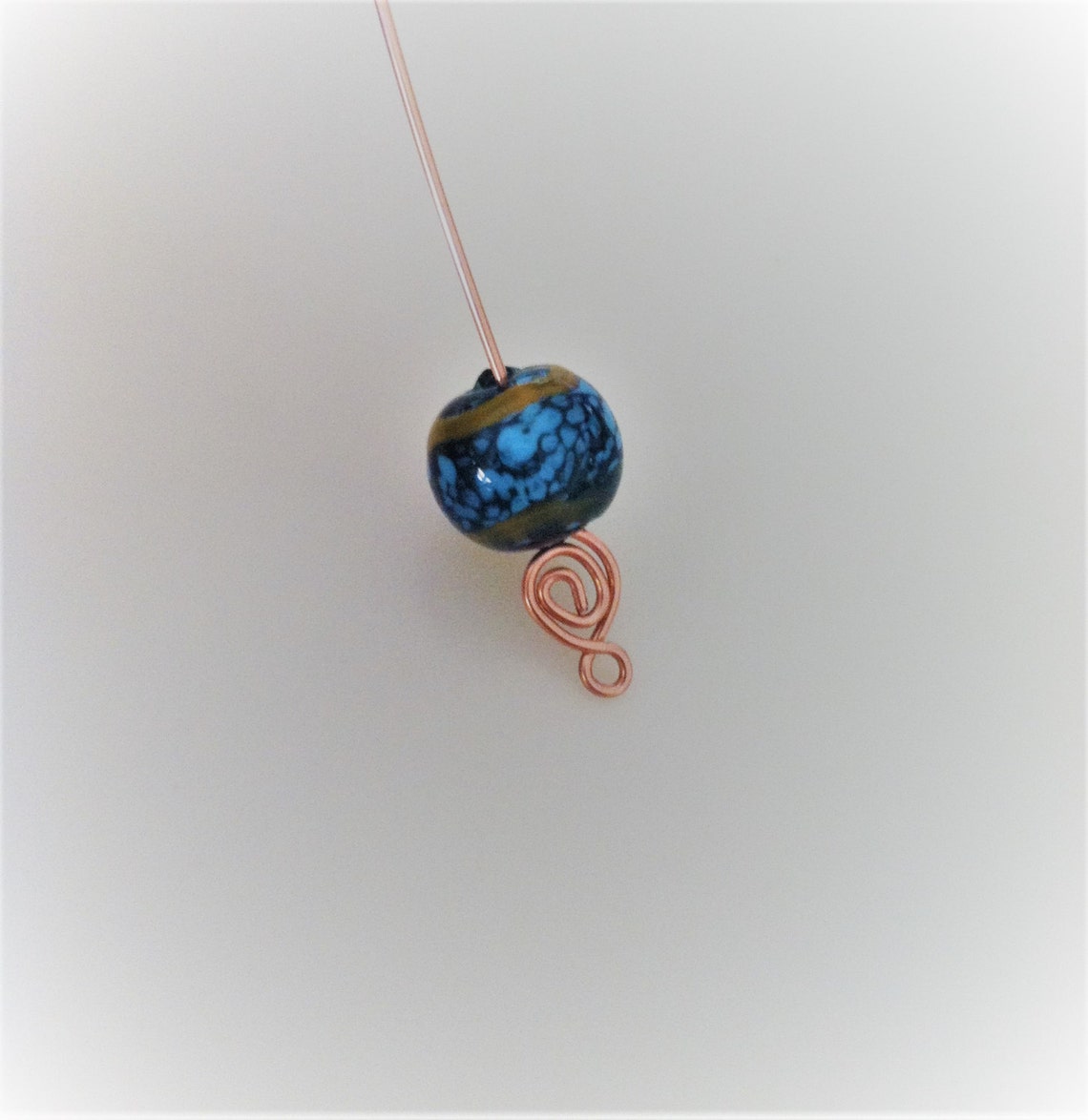 Handmade Bare Copper Head Pins, Copper Wire Wrapped Fancy Head Pins