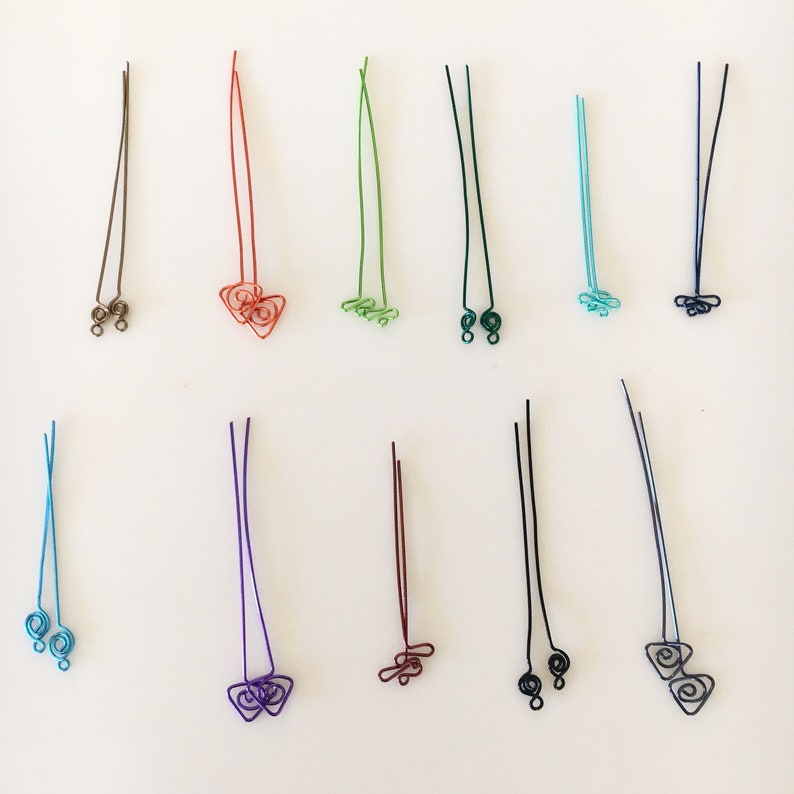 Handmade Fancy Head Pins Jewelry Supplies Findings Earring DIY Kit Copper Earwires image 6
