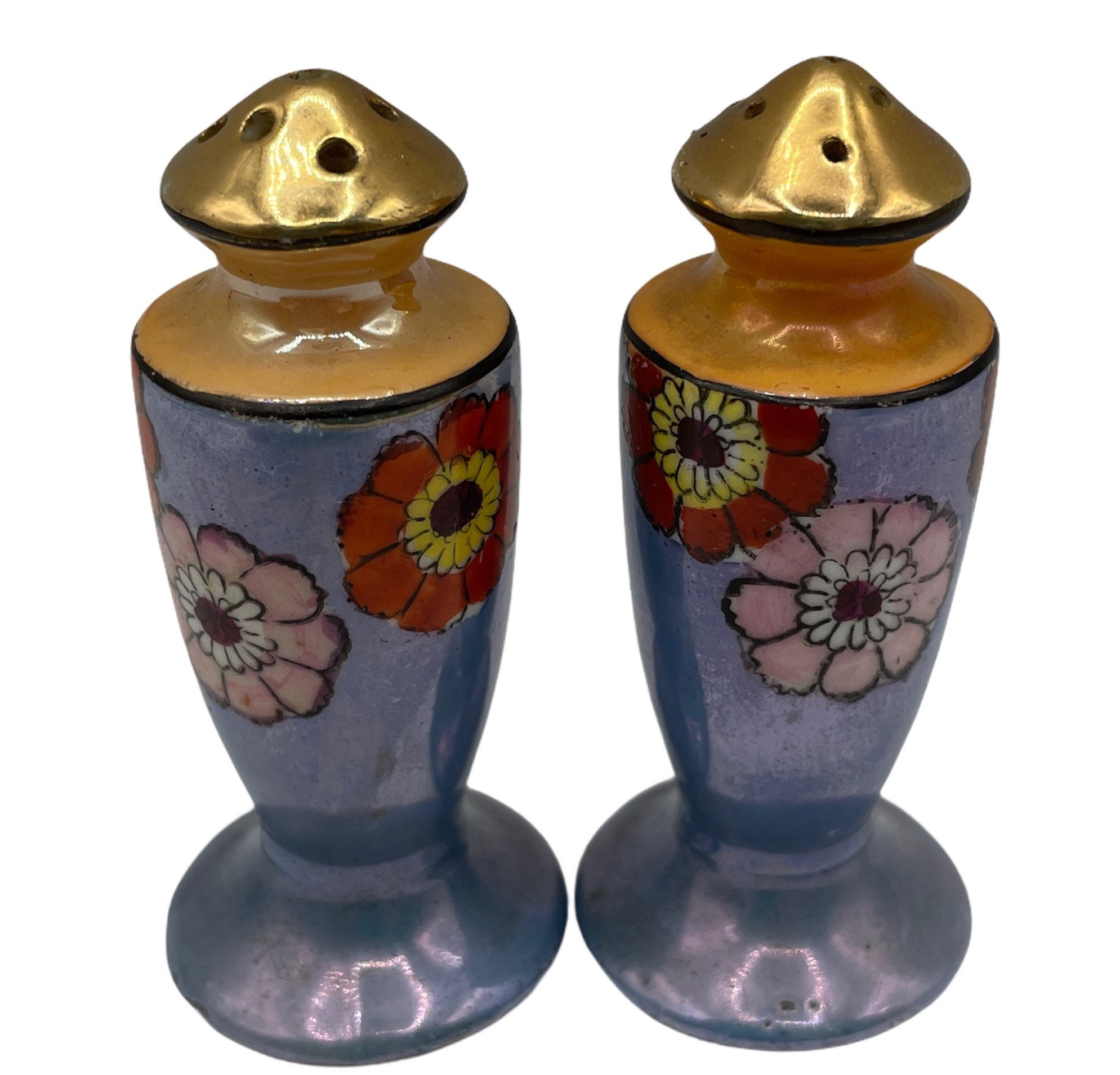 Dining & Serving Vintage Hand Painted Ceramic Salt And Pepper Shakers