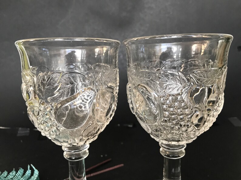 Vintage Westmoreland Della Robbia Clear Goblets Glassware Etsy