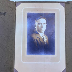 Vintage 1920s 1930s Photographs, Black and White Gentleman Portrait in a Presentation Folder, Head Shot, Memorabilia, Decor