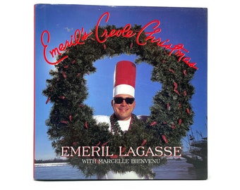 Vintage Louisiana Cookbook, Emeril’s Creole Christmas, Emeril Lagasse, 1997 First Edition, HC DJ, Holiday Cooking, Southern Food Recipes