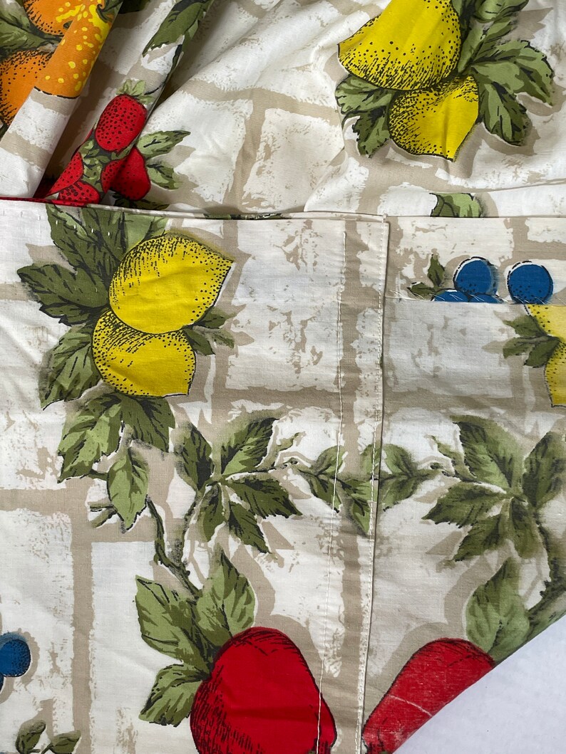 Vintage Kitchen Curtains With a Fruit Pattern Gathered - Etsy