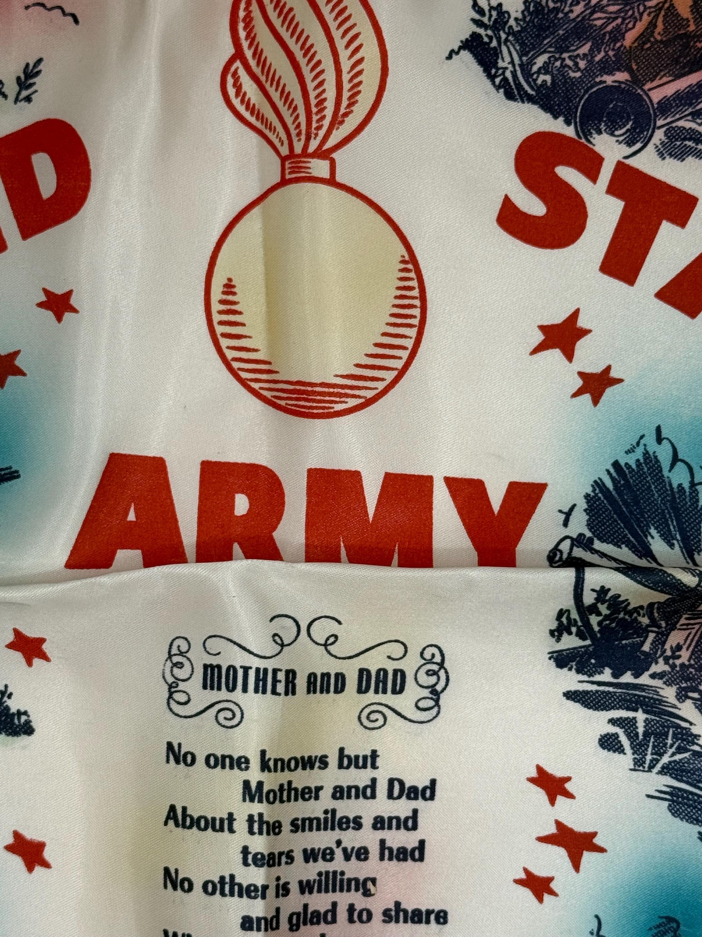 Vintage U.S. Army Pillow Cover, Military Souvenir, Fringe Pillow