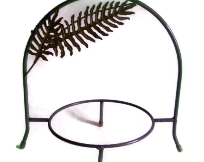 Vintage Plate Holder Tabletop Stand Metal Cut Out Ferns Etsy