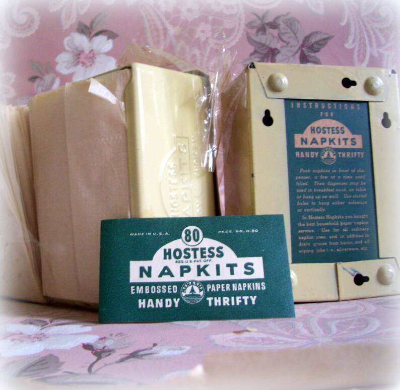 Vintage Napkin Holder Dispenser Napkin Refills Hostess Napkits Etsy