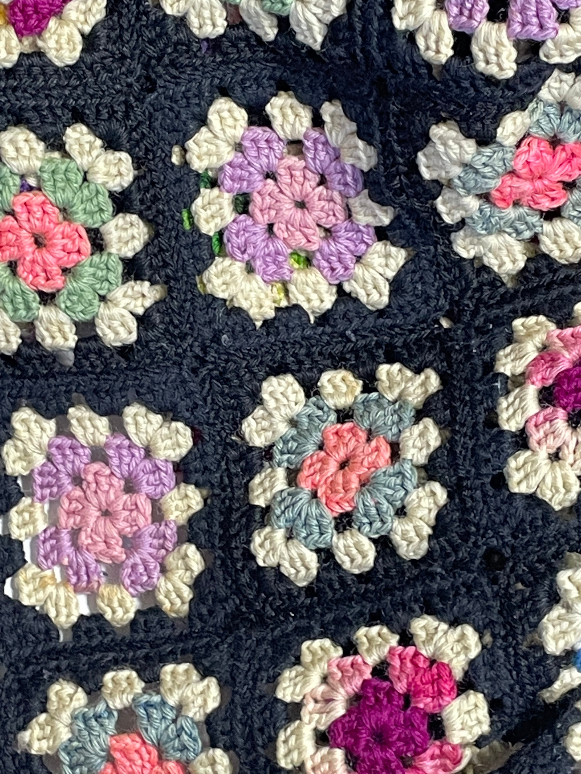 Vintage Handmade Crochet Afghan Hand Crochet Granny Squares Etsy