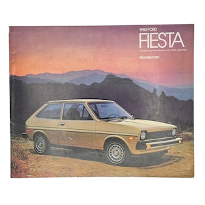 Vintage Car Dealer Brochure, 1980 Ford Fiesta, Wundercar, Made in Germany, Mid Cantury Hatchback Automobile, Automobilia Ephemera Collector