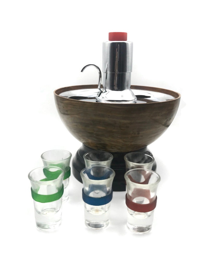 Mid Century Portable Bar Bowling Ball Bar Marbelized Etsy