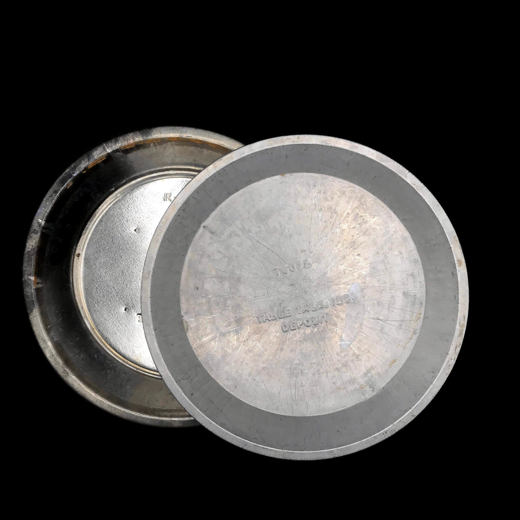 Vintage Tin Pie Plates Two Table Talk Metal Pie Tins Rustic Etsy