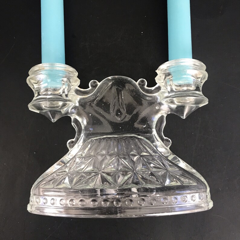 Vintage Crystal Glass Candle Holder Crystal Elegant Glass Etsy