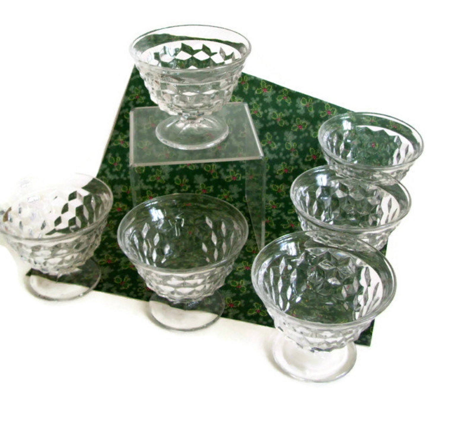 Vintage Fostoria American Sundae Dishes Crystal Glass Set of 6 Etsy