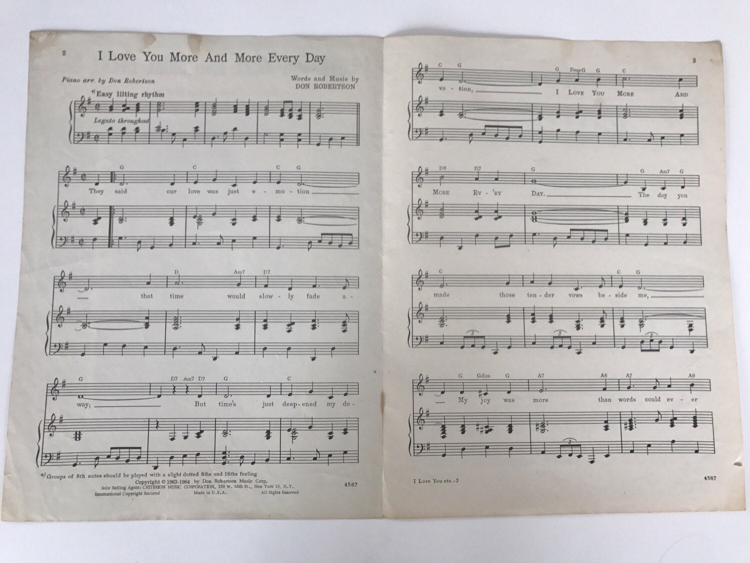 Vintage Sheet Music I Love You More and More Every | Etsy