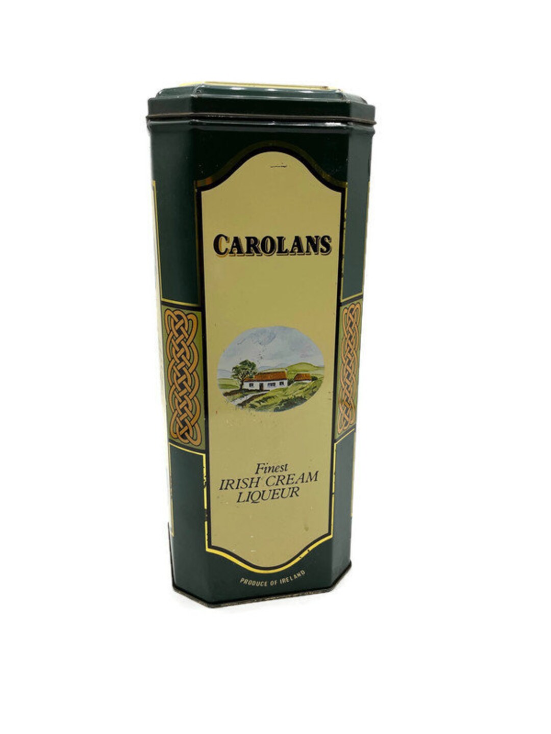 Vintage Liquor Bottle Tin Box, Carolans Irish Cream Liqueur Advertising