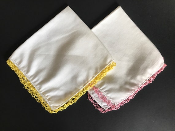 Vintage Hankie Handkerchiefs, Handmade, Tatted Ed… - image 6