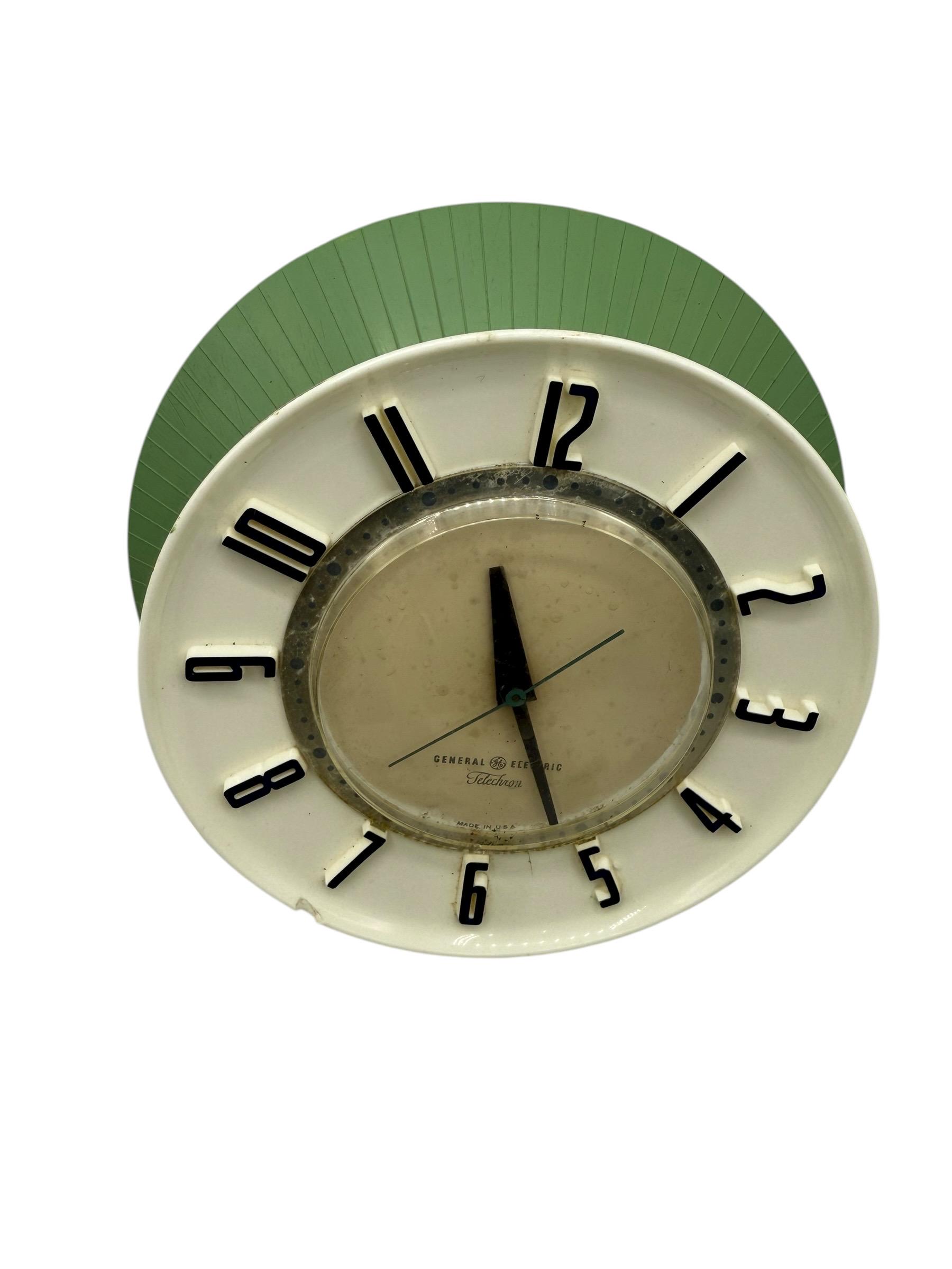 Vintage GE Telechron Wall Clock, Mid-century Modern Decor, Non
